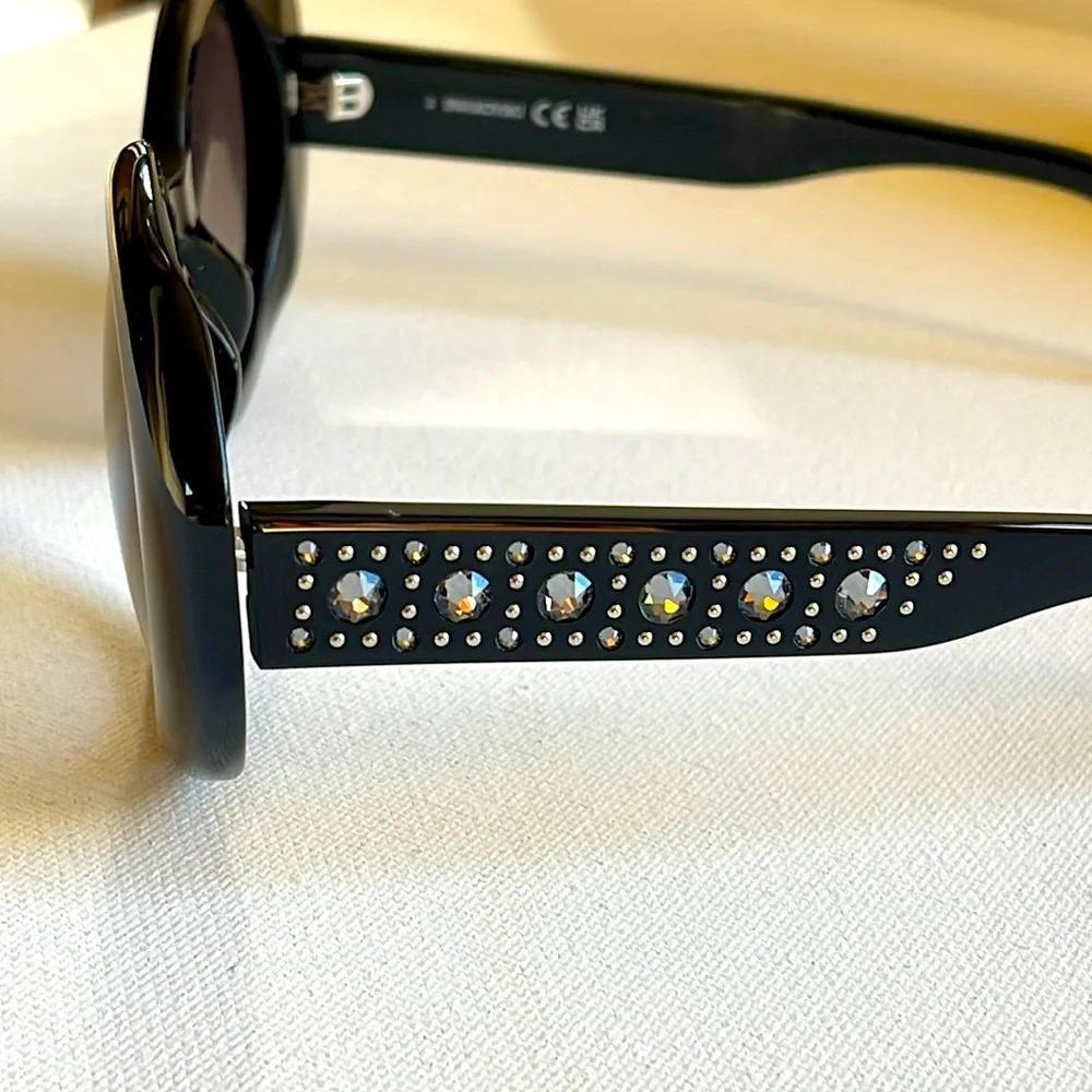 BNIB SWAROVSKI CRYSTAL SUNGLASSES BLACK 52-21-140 - Picture 9 of 14